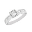 Rhodinert sølv ring 6mm kvadrat med Cubic Zirconia 