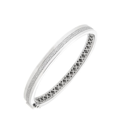 Rhodinert sølv armring med Cubic Zirconia 8mm