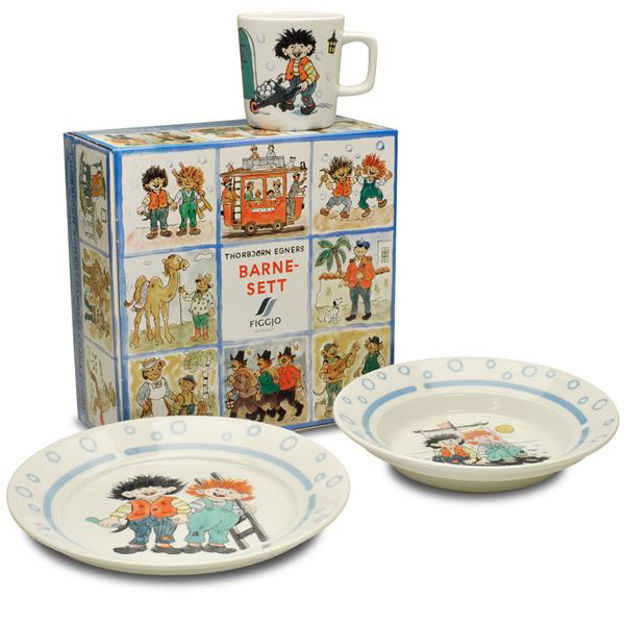 Porselensett 3 deler Karius og Baktus 