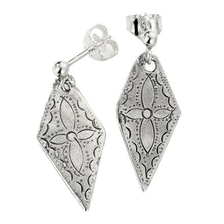 Espeland Romerike øredobber oksidert sølv