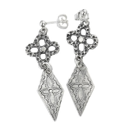 Espeland Romerike øredobber oksidert sølv