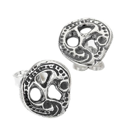 Espeland Romerike øredobber oksidert sølv