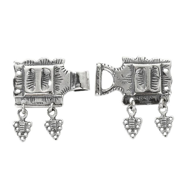 Espeland Romerike beltelås oksidert sølv med stort øsken