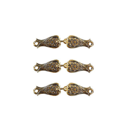 Espeland Løken 3 par hekter forgylt sølv