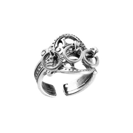 Espeland Romerike bunadsring oksidert sølv