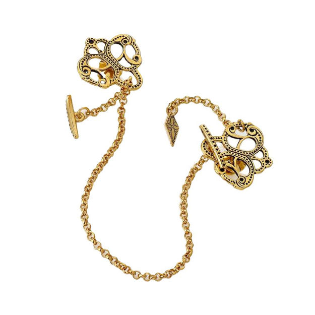 Espeland Romerike sjalhekte m/kjede forgylt sølv