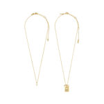 FIRE halskjede 2-i-1 sett gullbelagt