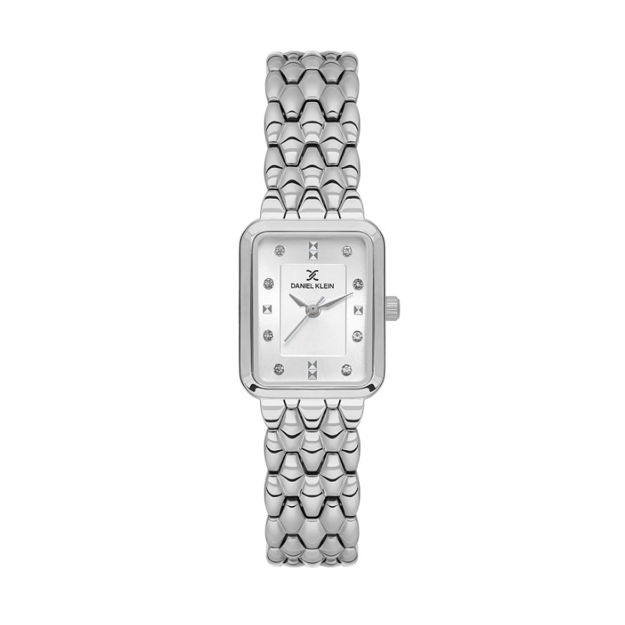 Daniel Klein Premium dameur  stål med lenke & sølvfarget skive 3 ATM 21mm