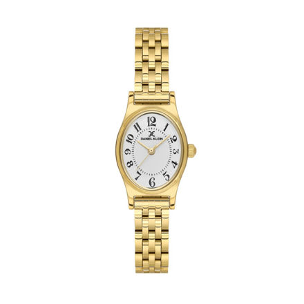 Daniel Klein Premium dameur double med lenke & oval sølvfarget skive 3 ATM 21mm