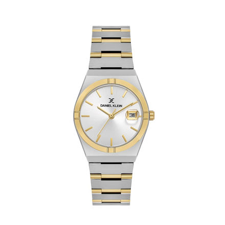 Daniel Klein Premium dameur  tofarget stål med lenke & sølvfarget skive 3 ATM 30mm