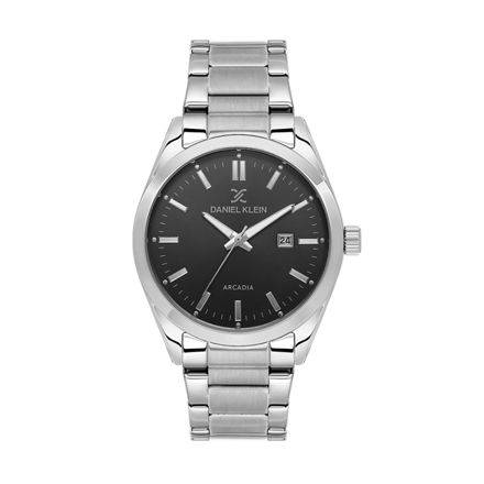 Daniel Klein Arcadia herreur i stål med lenke & svart skive 5 ATM  43mm