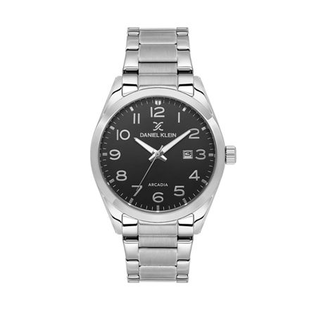 Daniel Klein Arcadia herreur i stål med lenke & svart skive 5 ATM  43mm