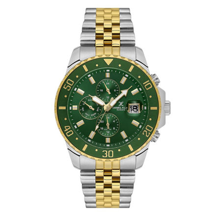 Daniel Klein Exclusive herreur i tofarget stål med lenke & grønn skive 5 ATM 45mm