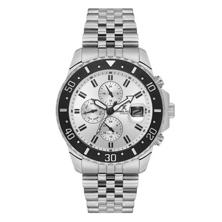 Daniel Klein Exclusive herreur i stål med lenke & sølvfarget  skive 5 ATM  45mm