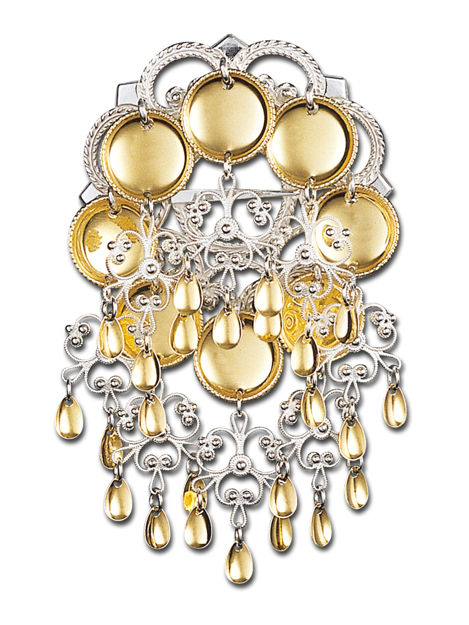 SØLJE HVIT/FORGYLT M.16mm TRÅDKANTLØV