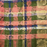 Estelle silkeskjerf grønn, gull, lysrød