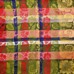 Estelle silkeskjerf grønn, gull, rød