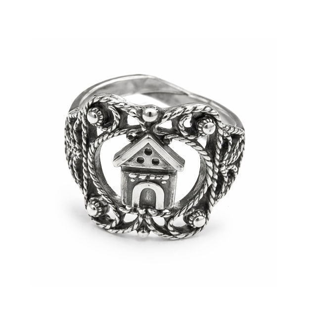 Bunadsring "Statsporten" oksidert sølv Bergen