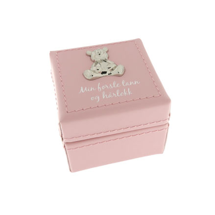 Skrin rosa med 2 rom for tann & hårlokk 7,5cm