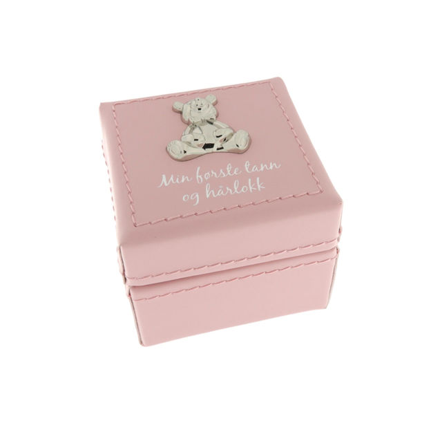 Skrin rosa med 2 rom for tann & hårlokk 7,5cm