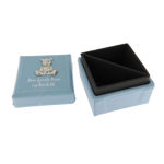 Skrin lysblå med 2 rom for tann og hårlokk 7,5cm