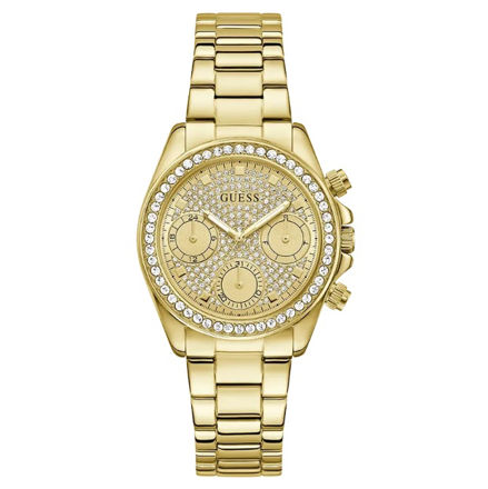 Guess Ladies Sport gull & stål 36mm 5 ATM  champagne skive med blanke stein