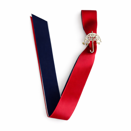 17.mai sløyfe mellomstor Paraply hvitt sølv