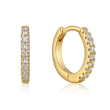 CAIA forgylt sølv øreringer 2mm 14mm med zirconer