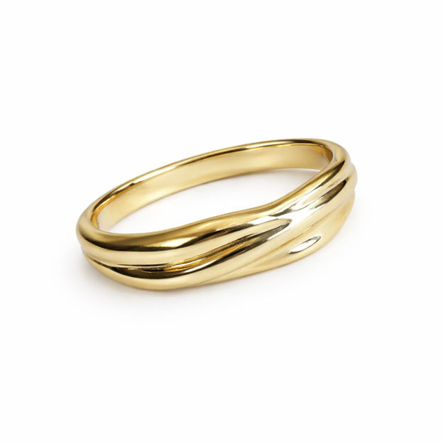 Forgylt sølv ring flettet 6mm