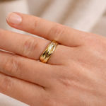 Forgylt sølv ring flettet 6mm