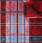 Eufemia silkeskjerf rødt & blått