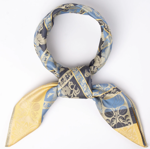 Mimmi silkeskjerf lysblå & gul