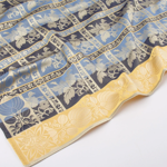 Mimmi silkeskjerf lysblå & gul