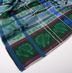 Eufemia silkeskjerf blått & grønt