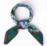 Eufemia silkeskjerf blått & grønt