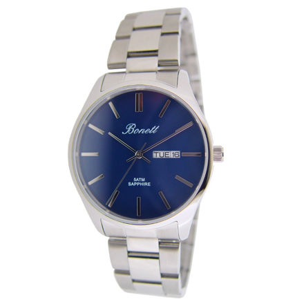 Bonett herreur 5ATM 38mm stål med blå skive & lenke