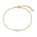 Ania Haie gold shell pearl cluster bracelet 