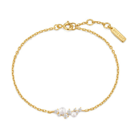 Ania Haie gold shell pearl cluster bracelet 