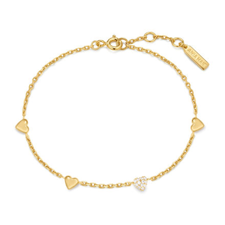 Ania Haie gold pave puffed heart bracelet 