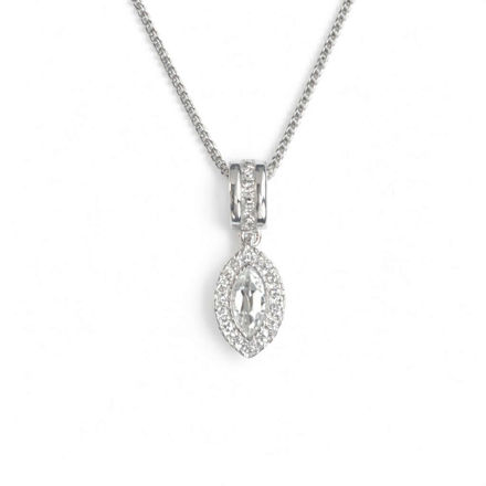 Rhodinert sølv halssmykke med Cubic Zirconia 45cm