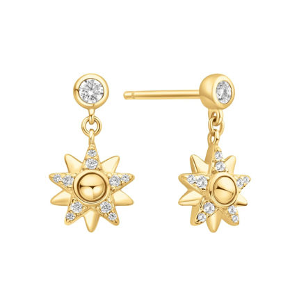 Ania Haie gold sunburst dangle stud earrings