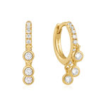 Ania Haie gold trio-drop hoop earrings