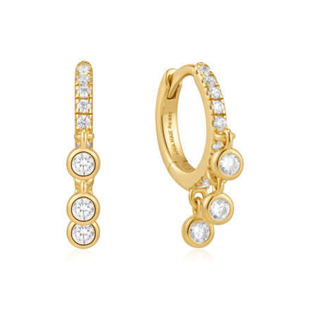 Ania Haie gold trio-drop hoop earrings