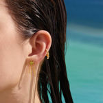 Ania Haie gold trio-drop hoop earrings