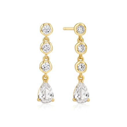 Ania Haie gold molten cascade teardrop stud earrings
