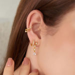 Ania Haie gold molten cascade teardrop stud earrings