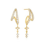 Ania Haie gold star drop stud earrings