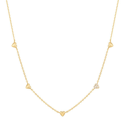 Ania Haie gold puffed heart necklace