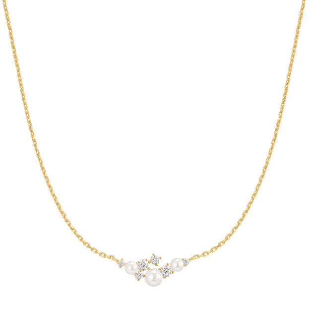 Ania Haie gold shell pearl cluster necklace