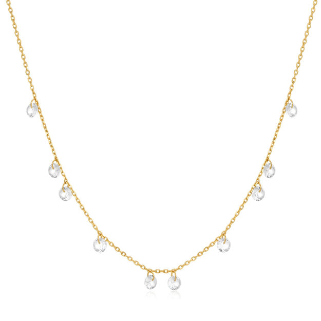 Ania Haie gold droblet station necklace